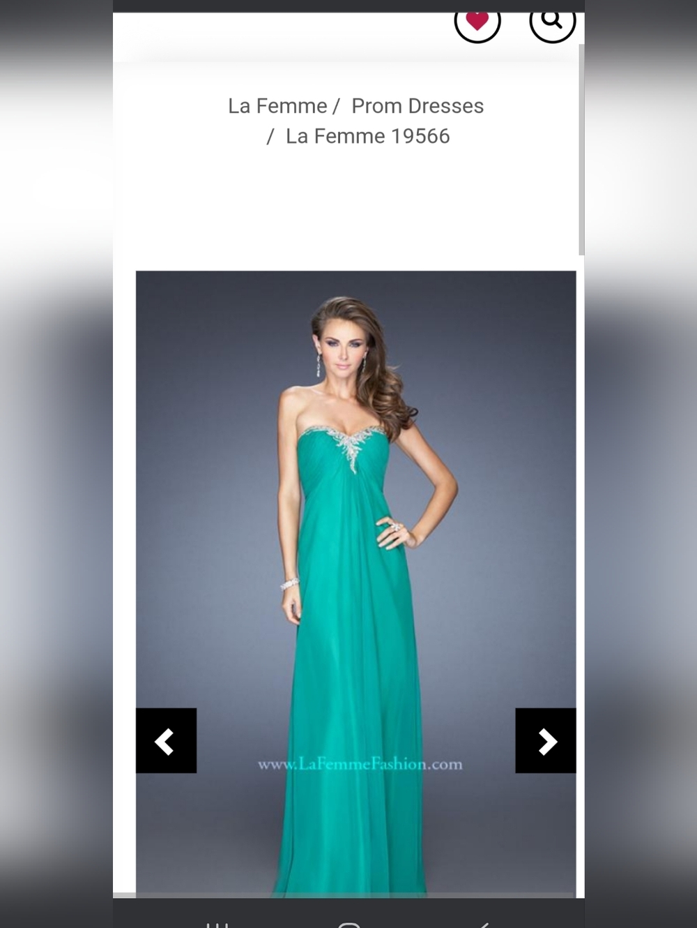 NWT La Femme KELLY GREEN Strapless Sweetheart Evening Gown Crystal Accent SZ 10